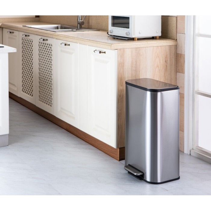 Відро для сміття з плавним закриттям прямокутне Mixxus Cubic-TC0105 SS Color 5л колір наржавійка (MI7088)