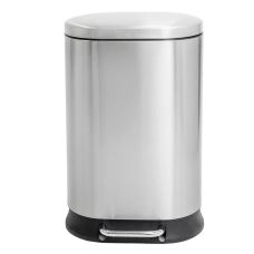 Відро для сміття з плавним закриттям овальне Mixxus Premium Strong-TC0120 SS Color 20л колір наржавійка (MI7081)