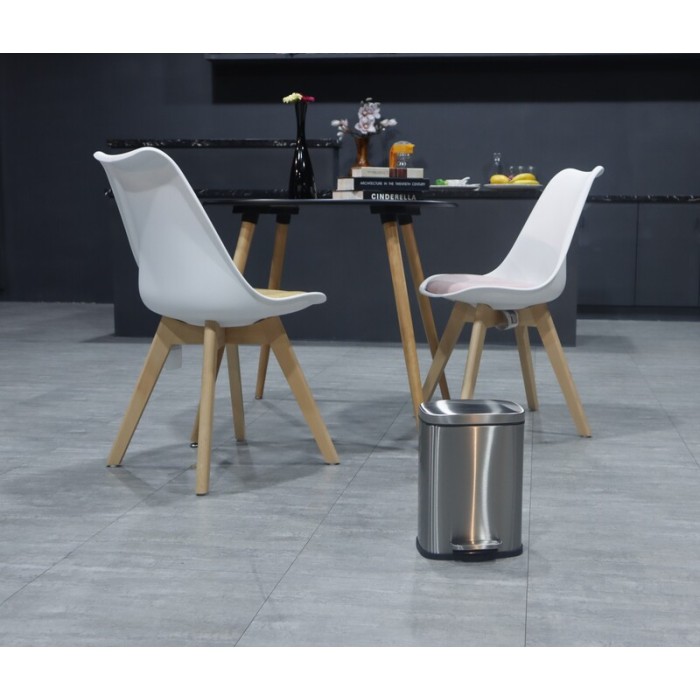 Відро для сміття з плавним закриттям прямокутне Mixxus Bevel-TC0105 SS Color 5л колір наржавійка (MI7086)