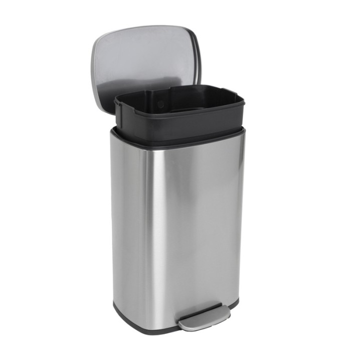 Відро для сміття з плавним закриттям прямокутне Mixxus Bevel-TC0105 SS Color 5л колір наржавійка (MI7086)