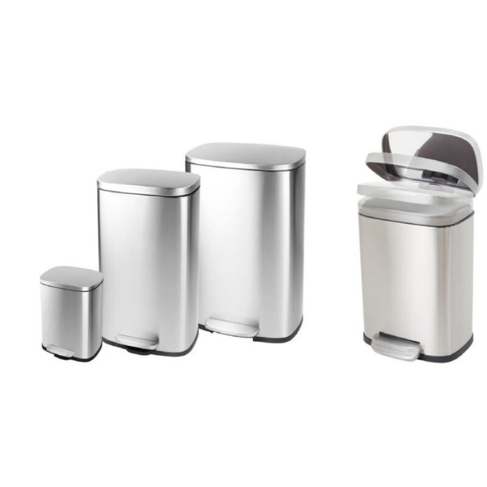 Відро для сміття з плавним закриттям прямокутне Mixxus Bevel-TC0105 SS Color 5л колір наржавійка (MI7086)