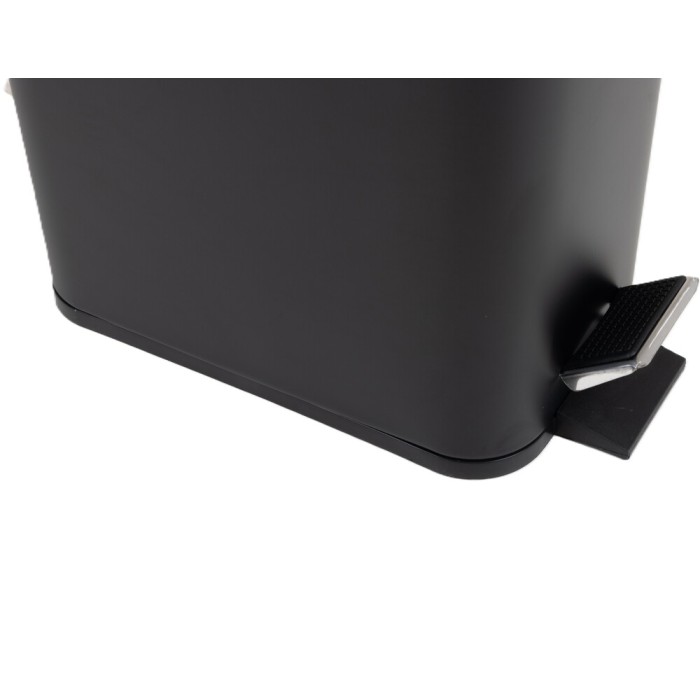 Відро для сміття з плавним закриттям прямокутне Zerix Sansa-TC0105 Black 5 л колір чорний (ZX5894)
