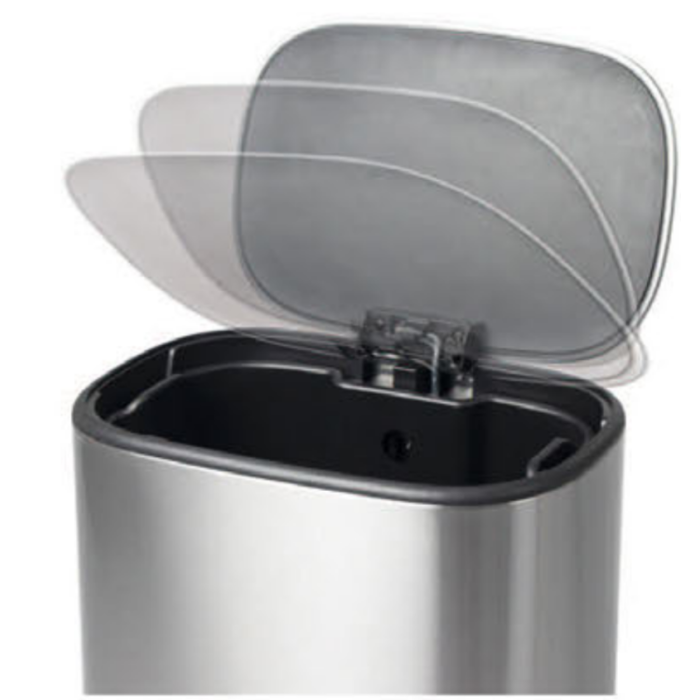 Відро для сміття з плавним закриттям прямокутне Mixxus Cubic-TC0112 SS Color 12л колір нержавійка (MI7089)