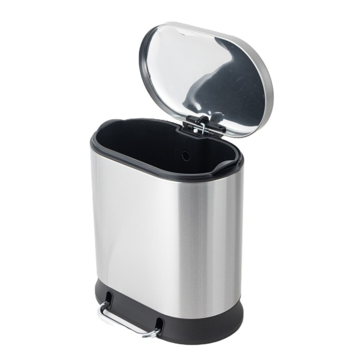 Відро для сміття з плавним закриттям овальне Mixxus Premium Strong-TC0105 SS Color 5л колір наржавійка (MI7080)