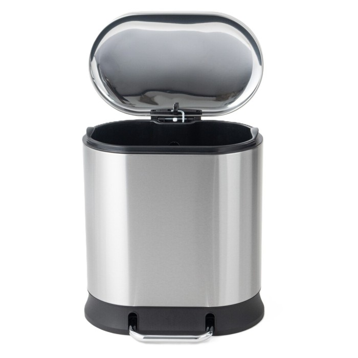 Відро для сміття з плавним закриттям овальне Mixxus Premium Strong-TC0105 SS Color 5л колір наржавійка (MI7080)