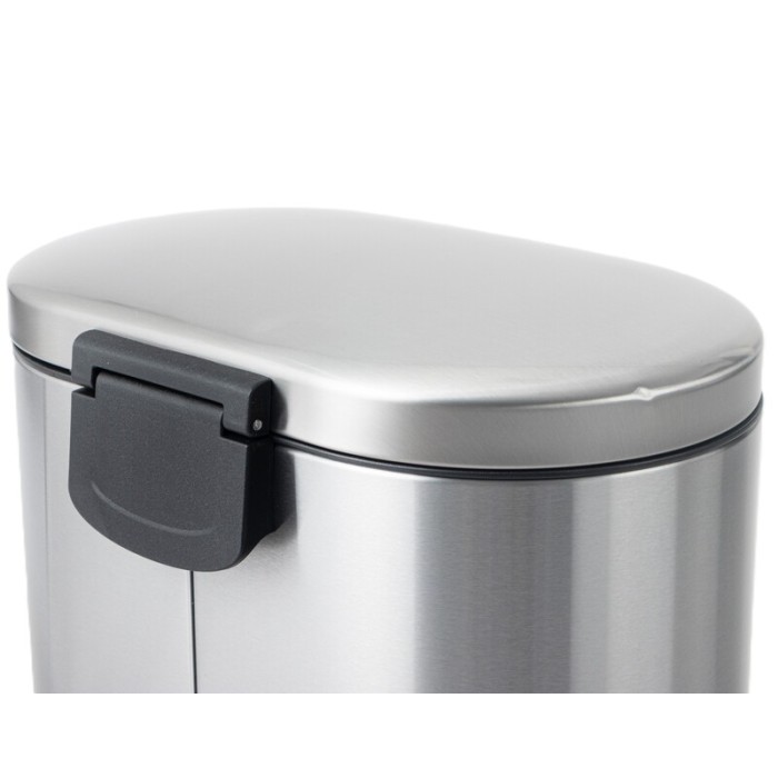 Відро для сміття з плавним закриттям овальне Mixxus Premium Strong-TC0105 SS Color 5л колір наржавійка (MI7080)