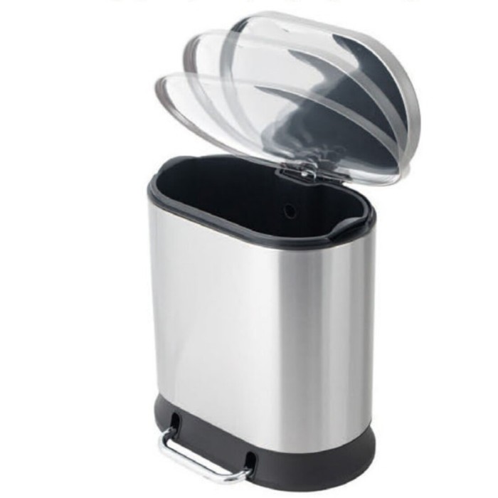 Відро для сміття з плавним закриттям овальне Mixxus Premium Strong-TC0105 SS Color 5л колір наржавійка (MI7080)