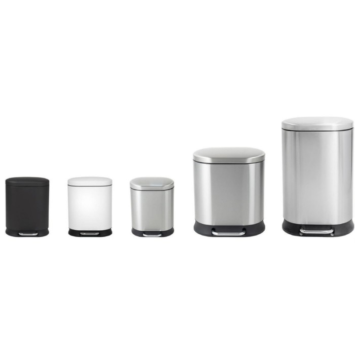 Відро для сміття з плавним закриттям овальне Mixxus Premium Strong-TC0105 SS Color 5л колір наржавійка (MI7080)