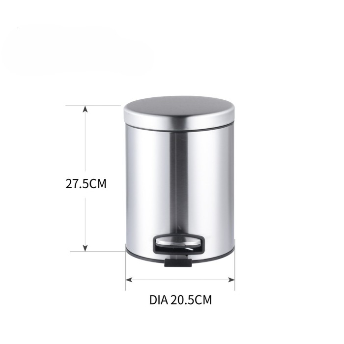 Відро для сміття з плавним закриттям кругле Mixxus Ellipse-TC0205 SS Color 5л колір нержавійка (MI7076)