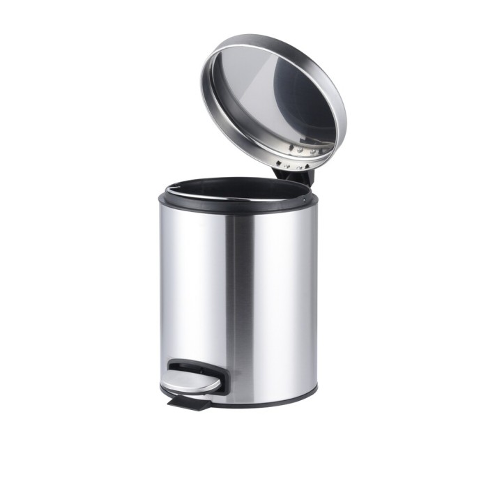 Відро для сміття з плавним закриттям кругле Mixxus Ellipse-TC0205 SS Color 5л колір нержавійка (MI7076)