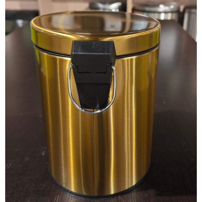 Відро для сміття з плавним закриттям кругле Mixxus Ellipse-TC0205 Brushed Gold 5л (колір матове золото) (MI8400)