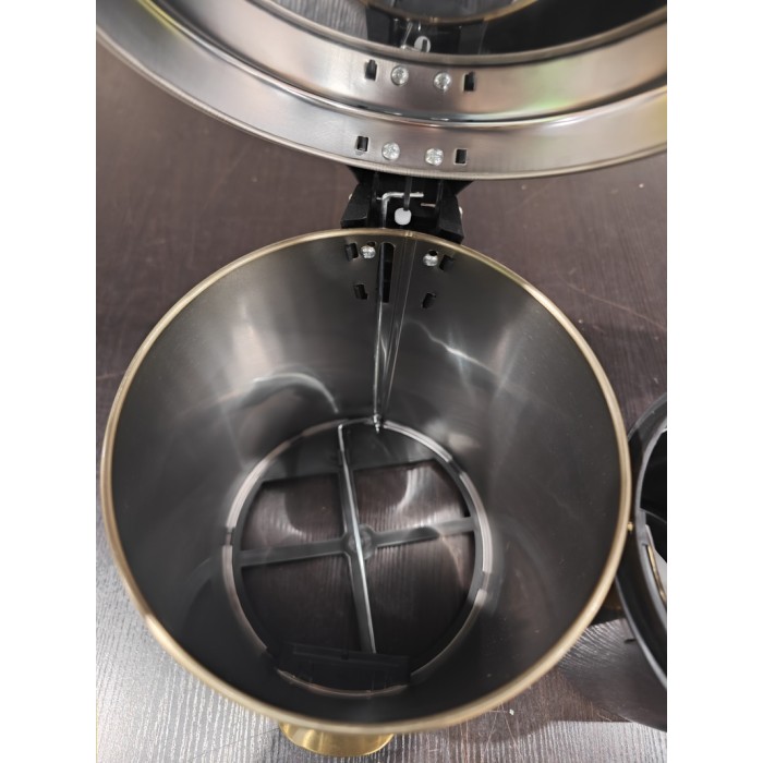 Відро для сміття з плавним закриттям кругле Mixxus Ellipse-TC0205 Brushed Gold 5л (колір матове золото) (MI8400)