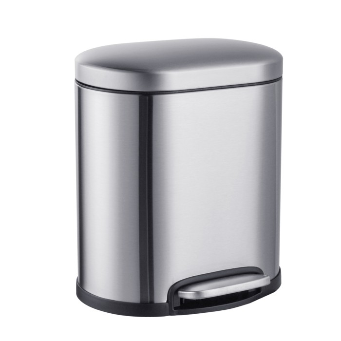 Відро для сміття з плавним закриттям овальне Mixxus Premium Topper-TC0205 SS Color 5л колір нержавійка (MI7059)