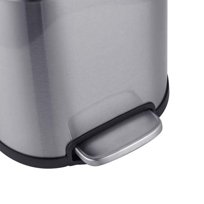Відро для сміття з плавним закриттям овальне Mixxus Premium Topper-TC0205 SS Color 5л колір нержавійка (MI7059)