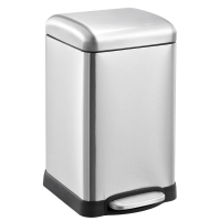Відро для сміття з плавним закриттям квадратне Mixxus Style-TC0106 SS Color 6л колір наржавійка (MI7092)