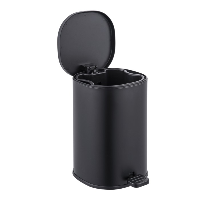 Відро для сміття з плавним закриттям овальне Zerix Prime-TC0105 Black 5л колір чорний (ZX5902)