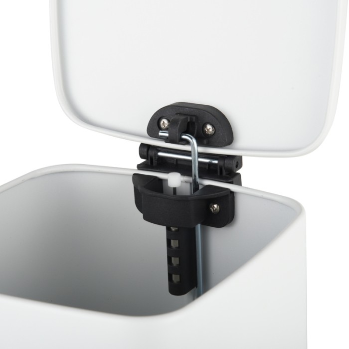 Відро для сміття з плавним закриттям квадратне Zerix Kubix-TC0106 White 6 л (колір білий) (ZX6109)