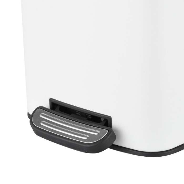Відро для сміття з плавним закриттям квадратне Zerix Kubix-TC0106 White 6 л (колір білий) (ZX6109)