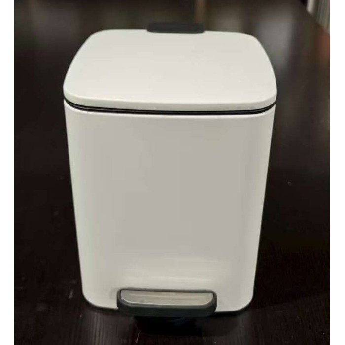 Відро для сміття з плавним закриттям квадратне Zerix Kubix-TC0106 White 6 л (колір білий) (ZX6109)