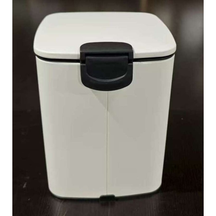 Відро для сміття з плавним закриттям квадратне Zerix Kubix-TC0106 White 6 л (колір білий) (ZX6109)