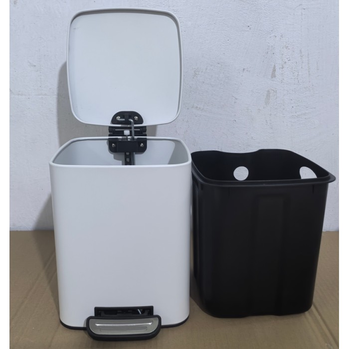 Відро для сміття з плавним закриттям квадратне Zerix Kubix-TC0106 White 6 л (колір білий) (ZX6109)