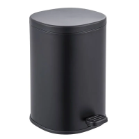 Відро для сміття з плавним закриттям овальне Zerix Prime-TC0105 Black 5л колір чорний (ZX5902)