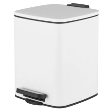 Відро для сміття з плавним закриттям квадратне Zerix Kubix-TC0106 White 6 л (колір білий) (ZX6109)