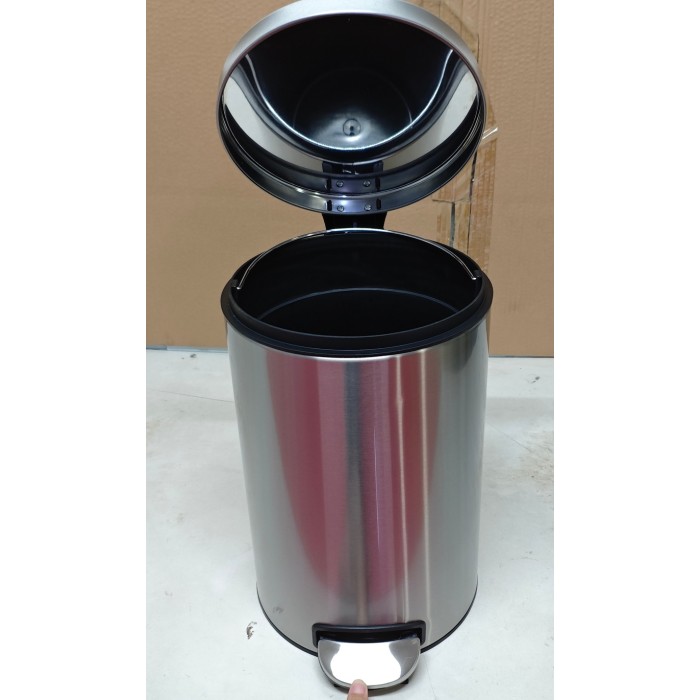 Відро для сміття з плавним закриттям кругле Mixxus Ellipse-TC0212 SS Color 12л (колір нержавійка) (MI8399)