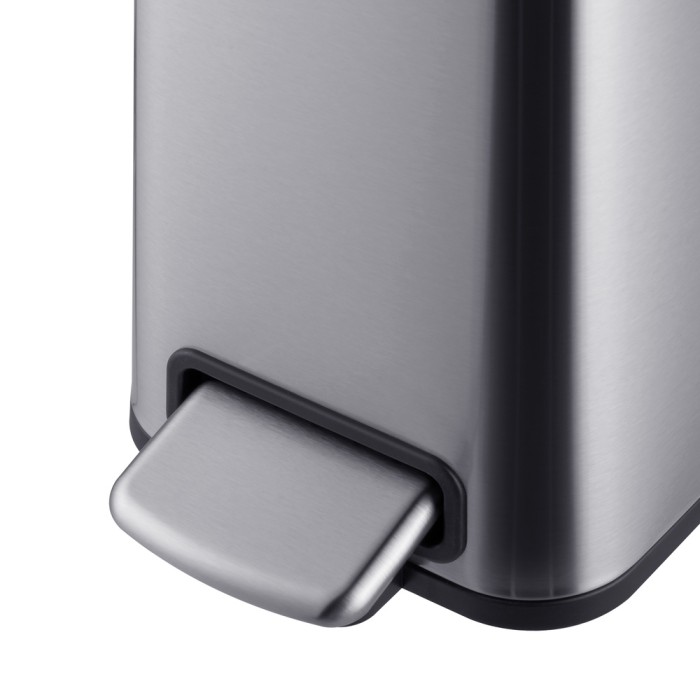 Відро для сміття з плавним закриттям прямокутне Mixxus Premium Quadro-TC0105 SS Color 5л колір нержавійка (MI7062)