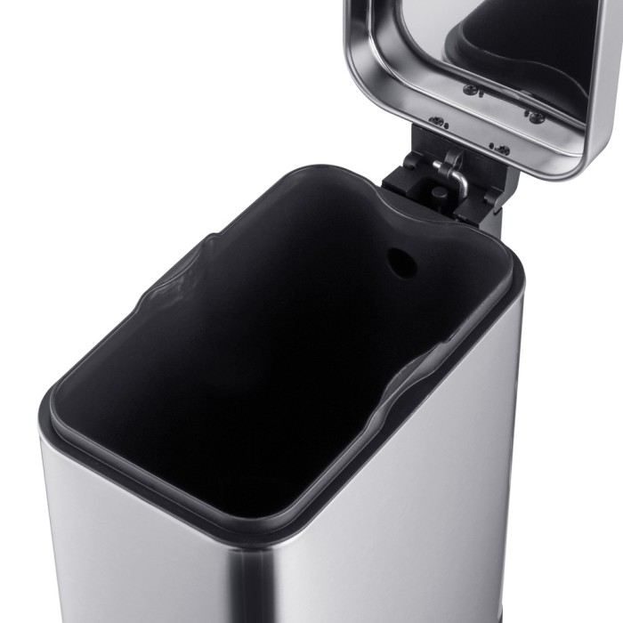 Відро для сміття з плавним закриттям прямокутне Mixxus Premium Quadro-TC0105 SS Color 5л колір нержавійка (MI7062)