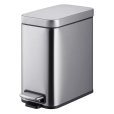 Відро для сміття з плавним закриттям прямокутне Mixxus Premium Quadro-TC0105 SS Color 5л колір нержавійка (MI7062)