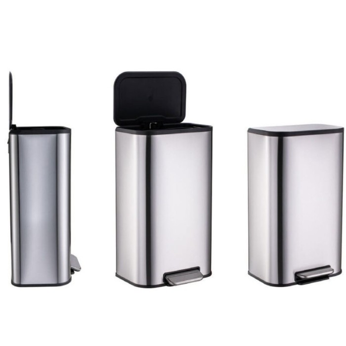Відро для сміття з плавним закриттям прямокутне Mixxus Bevel-TC0112 SS Color 12л колір наржавійка (MI7087)