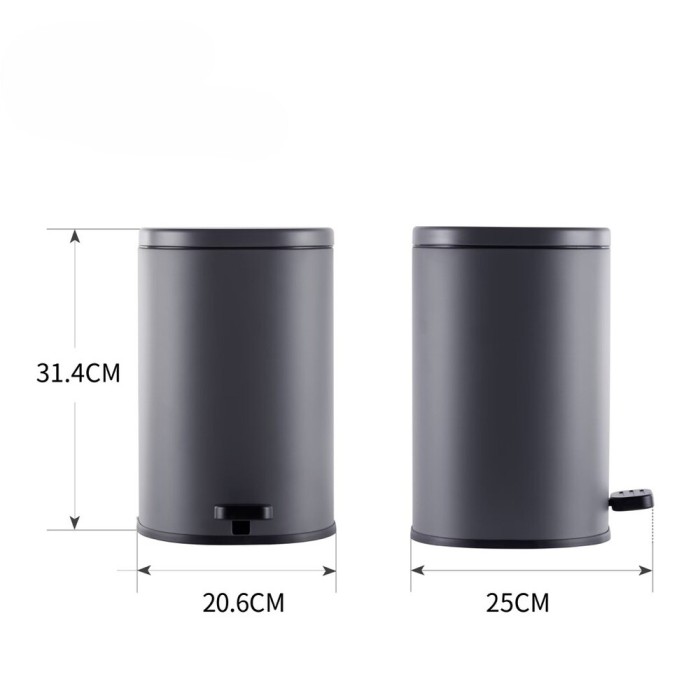 Відро для сміття з плавним закриттям овальне Mixxus Premium Olivary-TC0105 Graphite 5 л колір графіт (MI7063)