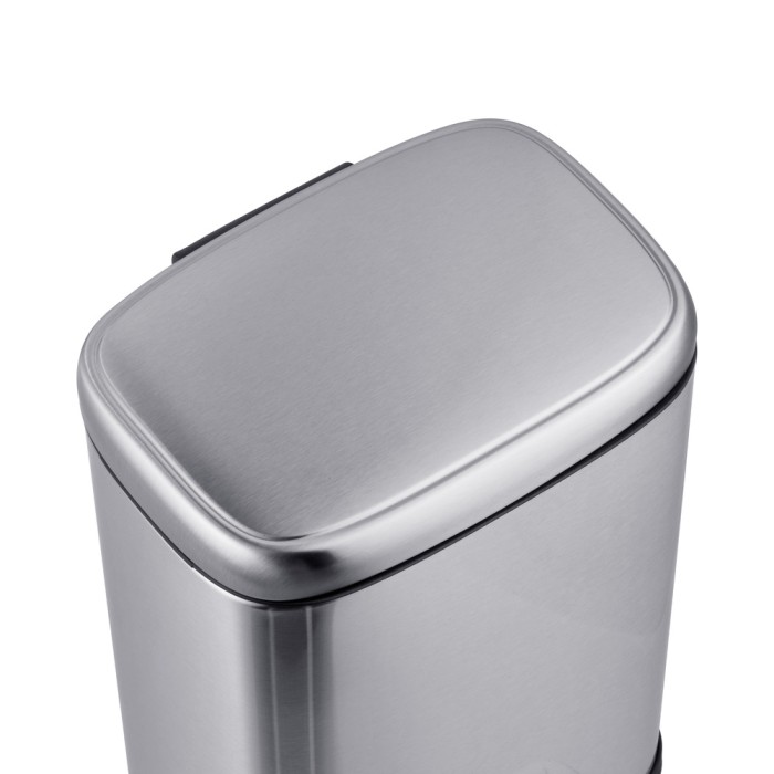 Відро для сміття з плавним закриттям прямокутне Mixxus Premium Style-TC0305 SS Color 5л колір нержавійка (MI7060)