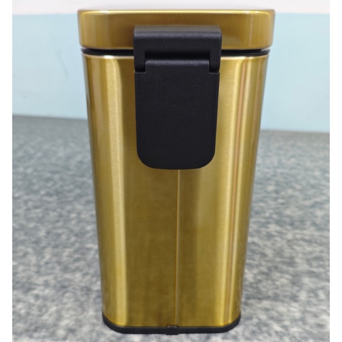 Відро для сміття з плавним закриттям прямокутне Mixxus Premium Quadro-TC0105 Brushed Gold 5 л (колір матове золото) (MI8394)