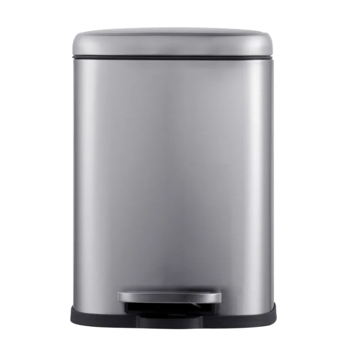 Відро для сміття з плавним закриттям прямокутне Mixxus Premium Style-TC0305 SS Color 5л колір нержавійка (MI7060)