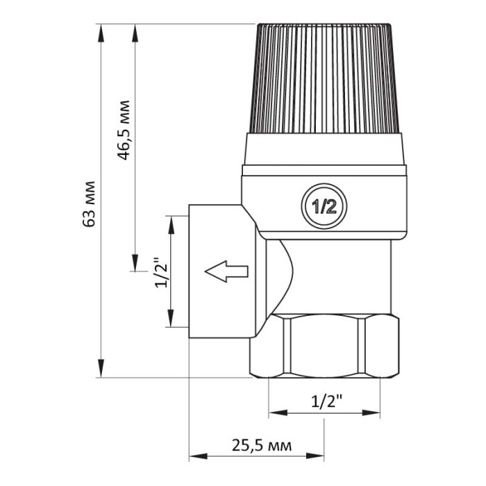 Запобіжний клапан 1.5BAR Koer KR.1260 (KR2679)