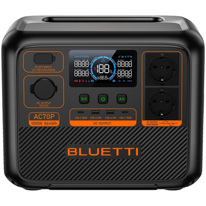 Зарядна станція BLUETTI AC70P 1000 Вт, 864 Вт/год (BL0554)