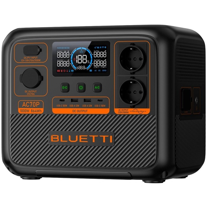 Зарядна станція BLUETTI AC70P 1000 Вт, 864 Вт/год (BL0554)