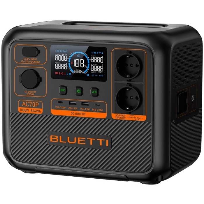 Зарядна станція BLUETTI AC70P 1000 Вт, 864 Вт/год (BL0554)