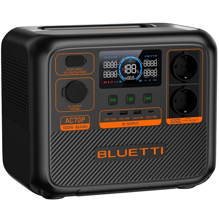 Зарядна станція BLUETTI AC70P 1000 Вт, 864 Вт/год (BL0554)