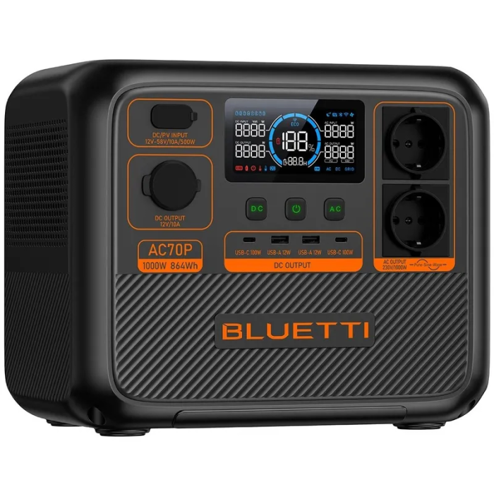 Зарядна станція BLUETTI AC70P 1000 Вт, 864 Вт/год (BL0554)