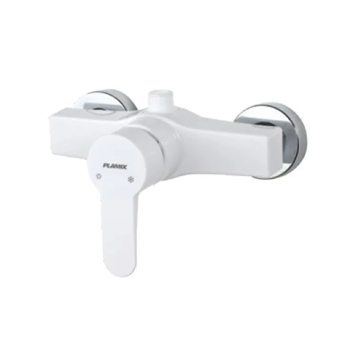 PLAMIX MARIO-003 SET WHITE Змішувач для душа (зі шлангом, лійкою та кронштейном)(Кол.білий)(30шт/ящ)