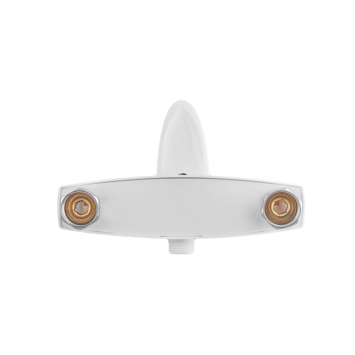 Змішувач для душової кабіни Plamix Cezar-003 SET White (з шлангом, лійкою та кронштейном) (PM0665)