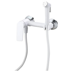 Змішувач для гігієнічного душу Plamix Lucas-222 SET White (з шлангом та лійкою) (Колір білий) (PM6104)