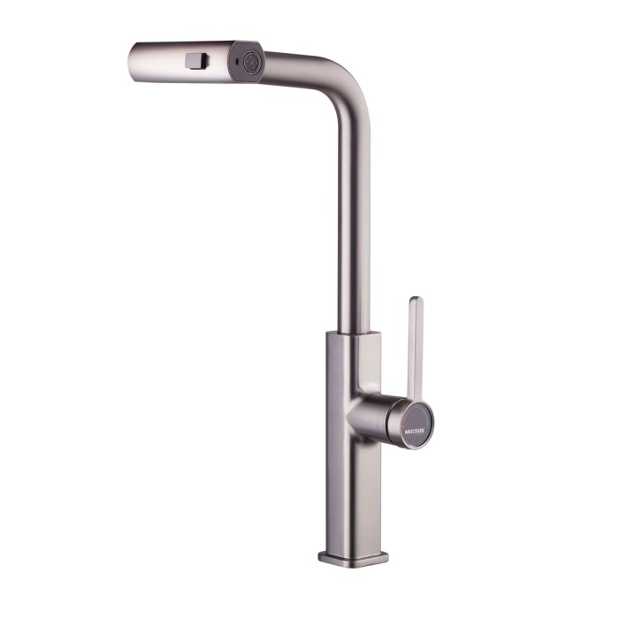 Змішувач для кухні з висувним виливом Mixxus Premium HAMMER 014 GRAPHITE (MI6955)