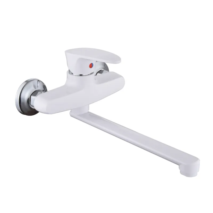 Змішувач для кухні настінний Plamix Cezar-005 White (PM0734)