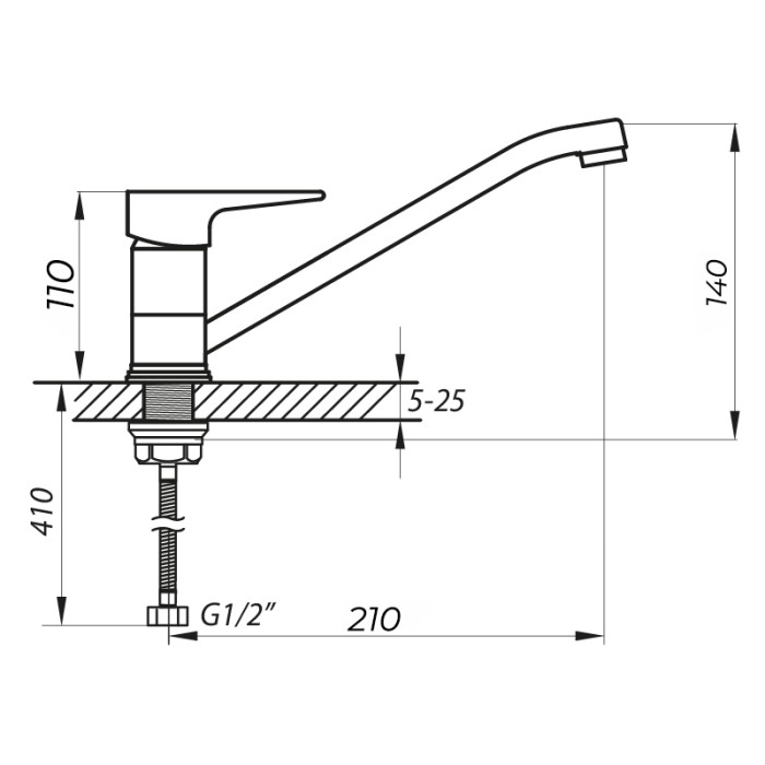 Змішувач для кухні ZERIX SOP4-A 045 (ZX3057)