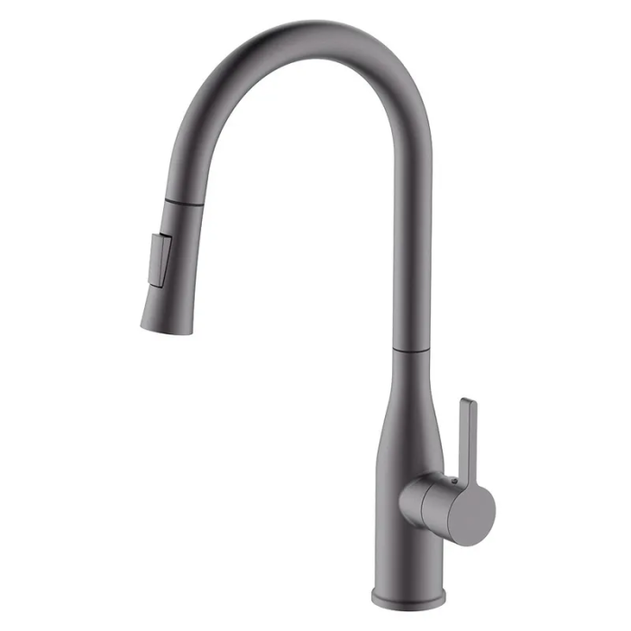 Змішувач для кухні з висувним виливом MIXXUS PREMIUM SUMMER 014 GRAPHITE (Колір графіт) (MI8282)