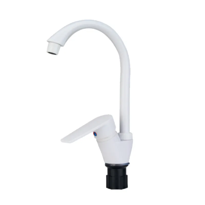 Змішувач для кухні Plamix Oscar-011 White (з підведенням) (PM0650)